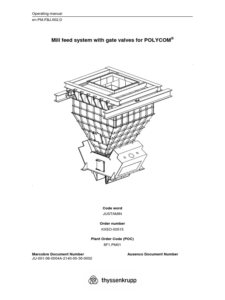 02 - Mill Feed System With Gate Valves For POLYCOM® | PDF | Lubricant ...