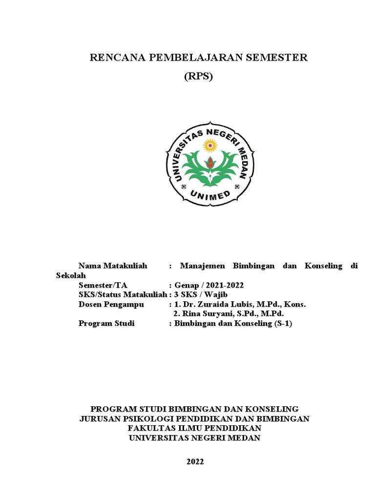 RPS Managemen BK Di Sekolah Case Method Team Base Project Oke | PDF