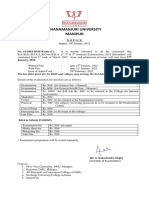 Dhanamanjuri University Notice on BA/BSc/BPEs Exam Fees