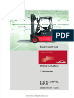 Linde E16 20 Forklift Trucks Original Operator's Manual PDF