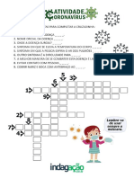 Atividade Cruzadinha Do Coronavírus em PDF Pronta para Imprimir