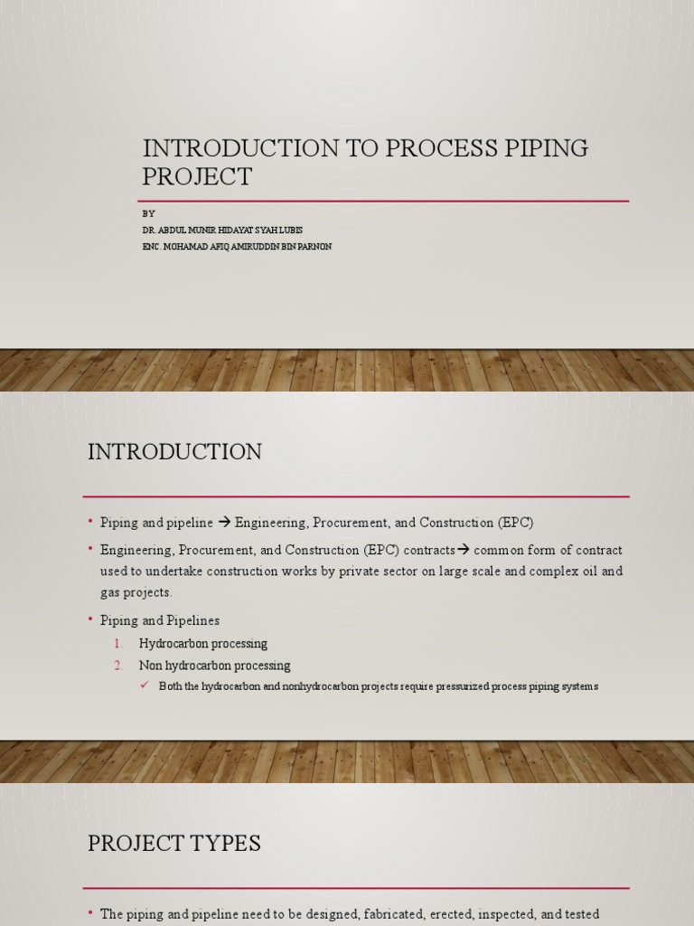 Kursus Piping - Proejct and Type of Project | PDF | Specification ...
