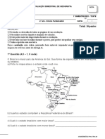 4º ANO - TESTE DE GEOGRAFIA - 1º BIM