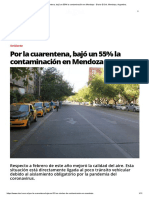 Por la cuarentena, bajó un 55% la contaminación en Mendoza - Diario El Sol. Mendoza, Argentina_