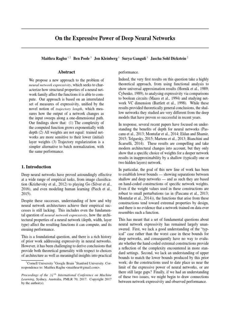 On The Expressive Power of Deep Neural Networks | PDF | Artificial ...