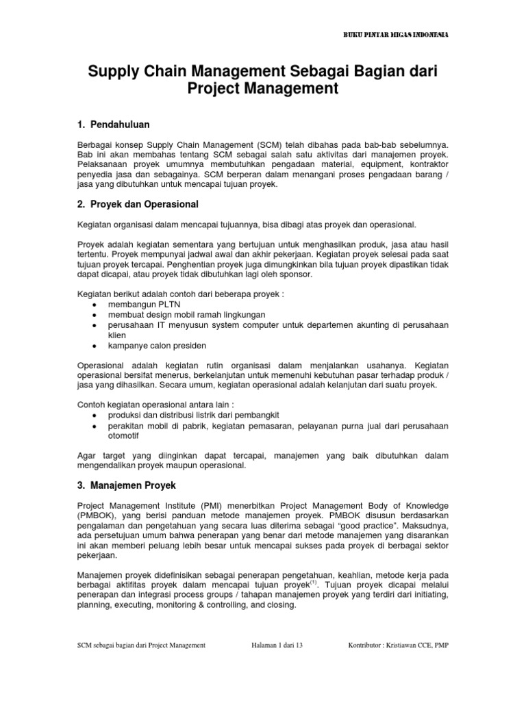 SCM dalam Manajemen Proyek Migas | PDF