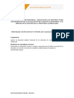 Actividad Los Sentidos Control de Calidad de Alimentos