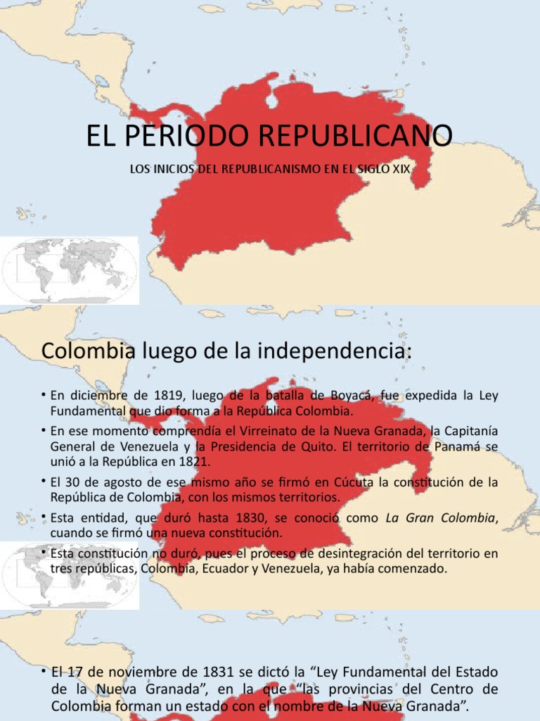 El Periodo Republicano Inicios S.xix PDF Colombia Política de