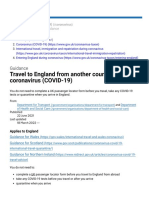 Travel To England From Another Country During Coronavirus (COVID-19) - GOV - Uk