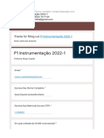 P1 Instrumentação 2022-1 Formulário Respostas