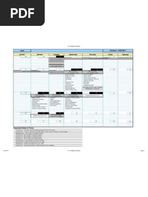 FY2012 - Budget Calendar