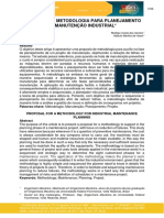 Proposta de Metodologia para Planejamento de Manutenção Industrial