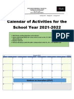 Calendar of Activities EEC and GPLP