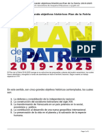 Objetivos Históricos Plan de La Patria 2019-2025