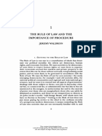 The Rule of Law and The Importance of Procedure: Jeremy Waldron