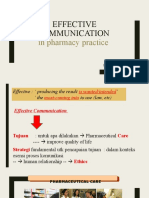 Effective Communication: in Pharmacy Practice