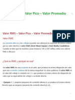 Valor RMS - Valor Pico - Valor Promedio