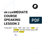 Intermediate Course Speaking Lesson 2