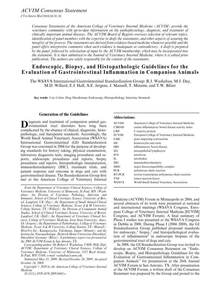 2010 Endoscopic, Biopsy & Logic Guidelines For The Evaluation of Gi