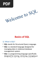 Welcome To SQL