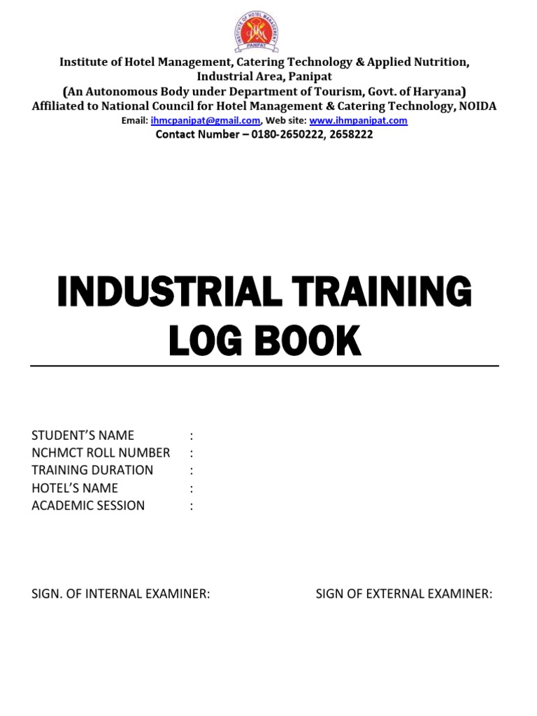 Industrial Training Log Book Email,  Site PDF Cognitive