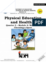 Physical Education and Health 2: Quarter 3 - Module 4: Weeks 7-8 Choosing A Sport