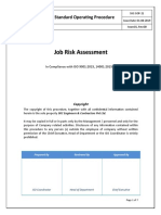 Procedure For Job Risk Assessment (JRA)