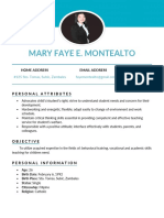 Mary Faye E. Montealto: Home Address Email Address Text/Call
