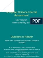 Computer Science Internal Assessment: New Program First Exams May 2014