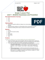 Grade 4 Lesson Plan: Unit 7 - NCD/CD Awareness and Prevention