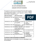 Sessions de Formation Au Profit Des Étudiants Semestre 6 Des Filières LP MAO Et IMA