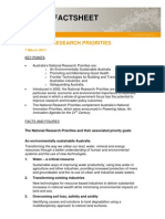 National Research Priorities Fact Sheet