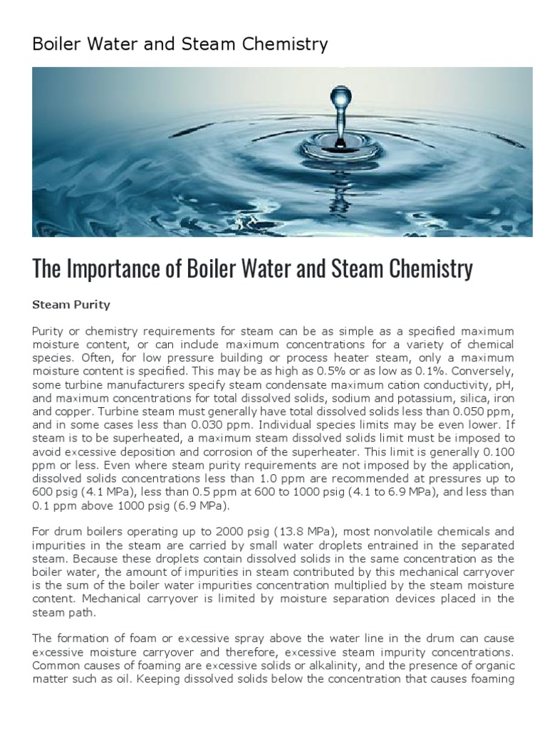 Boiler Feed Water Chemistry Essentials | PDF | Boiler | Chemical Substances