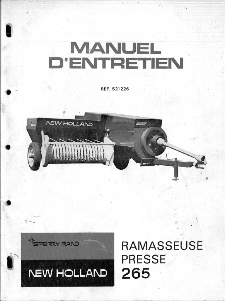 presse new holland 265 fiche technique