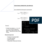 Center of Mass, Momentum and Impulse