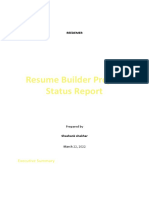 Resume Builder Project Status Report: Executive Summary