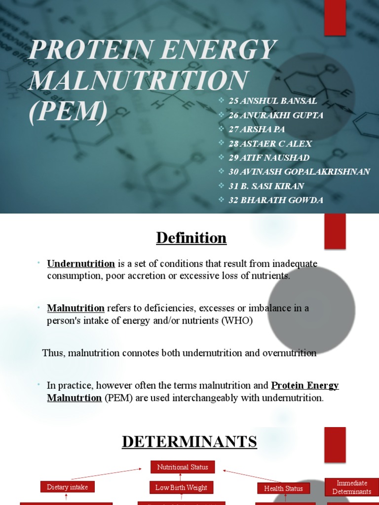Protein Energy Malnutrition (PEM) PDF Malnutrition Hypoglycemia