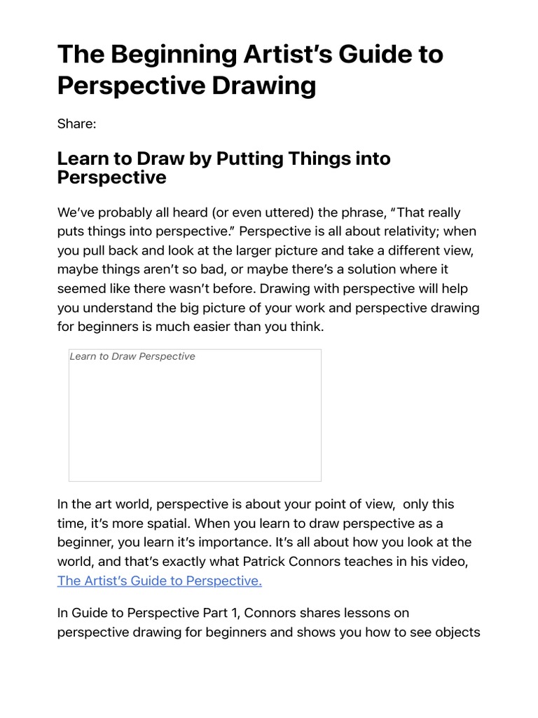 Beginner's Guide to Perspective Drawing | PDF | Perspective (Graphical ...