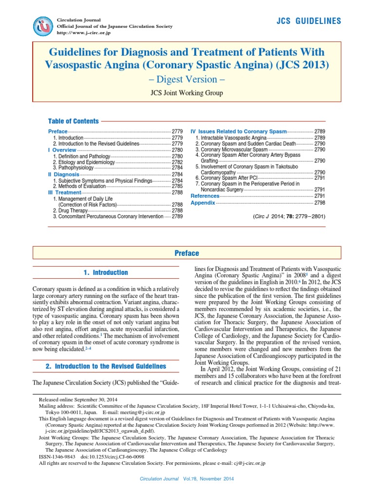 Guidelines For Diagnosis and Treatment of Patients With Vasospas 2014 ...