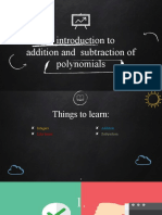 An Introduction To Addition and Subtraction of Polynomials