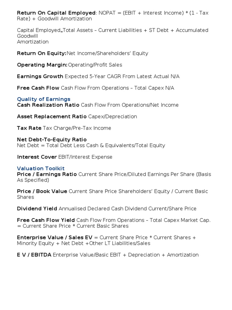 Financial Metrics and Ratios Guide | PDF | Finance & Money Management