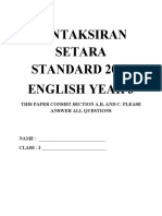 Pentaksiran Setara Standard 2021 English Year 3: This Paper Consist Section A, B, and C. Please Answer All Questions