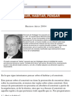 Heidegger Construir Habitar, Pensar