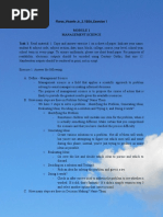 Management Science Task 1: Read Material 1. Copy and Answer Exercise 1 On A Sheet of Paper. Indicate Your Name