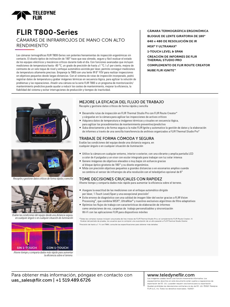 T800 Series Datasheet ES PDF Factores humanos y ergonomía Infrarrojo