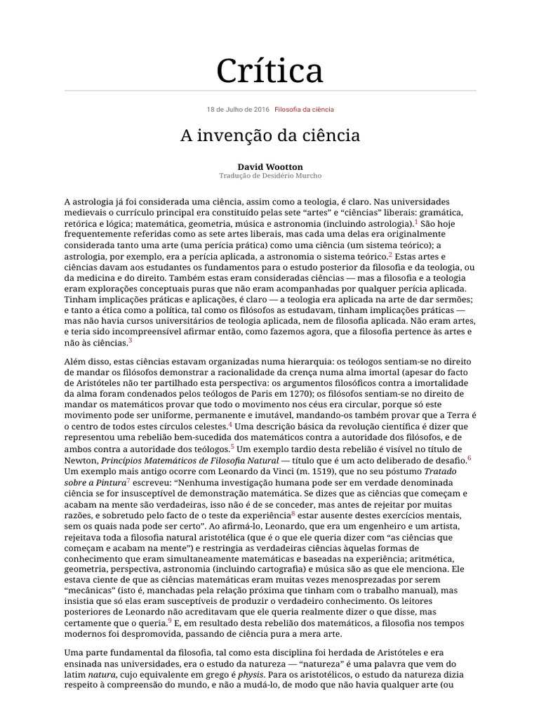 A Evolução da Ciência e Filosofia | PDF | Science | Aristóteles