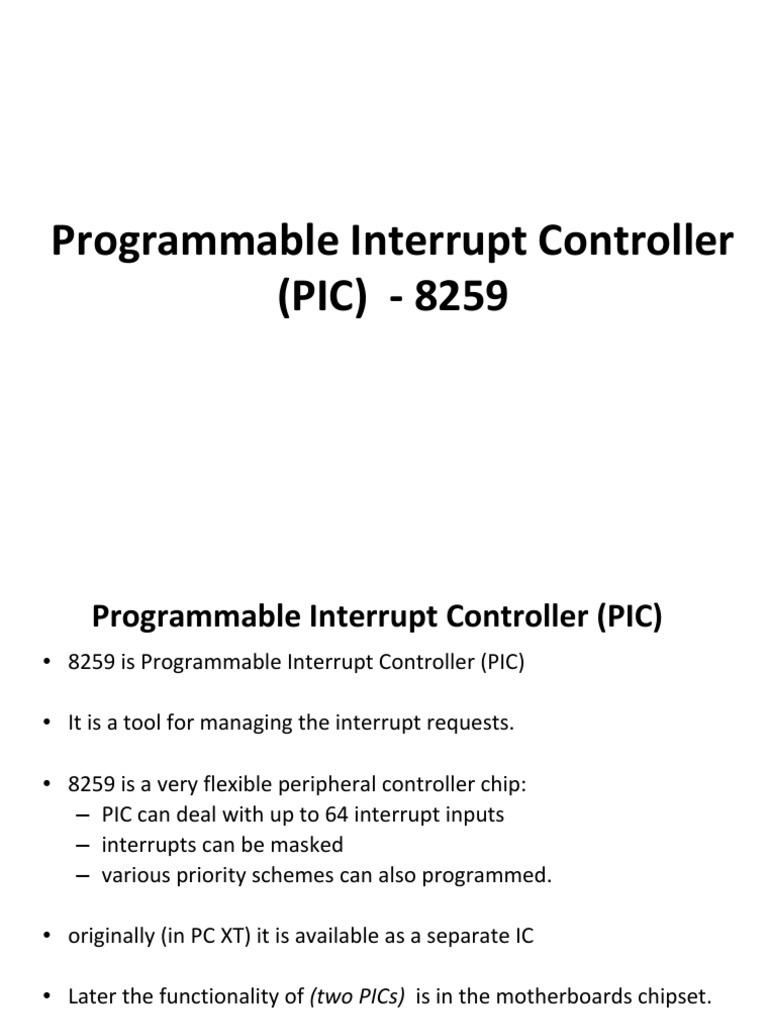 Programmable Interrupt Controller (PIC) - 8259 | PDF | Input/Output ...