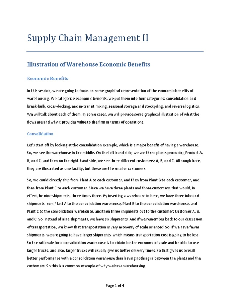 Illustration of Warehouse Economic Benefits | PDF | Warehouse | Logistics