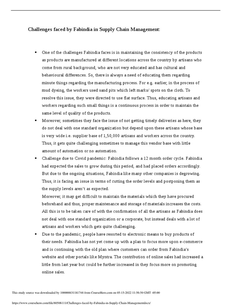 Maintaining Quality and Meeting Demand The Supply Chain Challenges