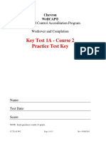 Key Test 1A - Course 2 Practice Test Key: IADC Well Control Accreditation Program Workover and Completion